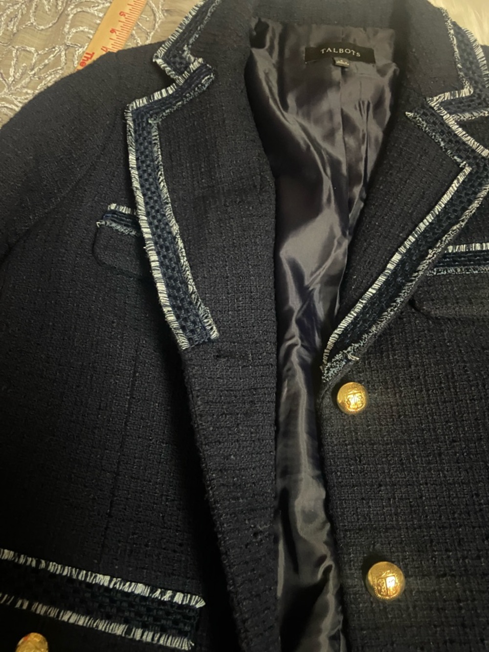 Talbot Sz 6 Navy Women’s Blazer with Gold Buttons - Picture 15 of 15